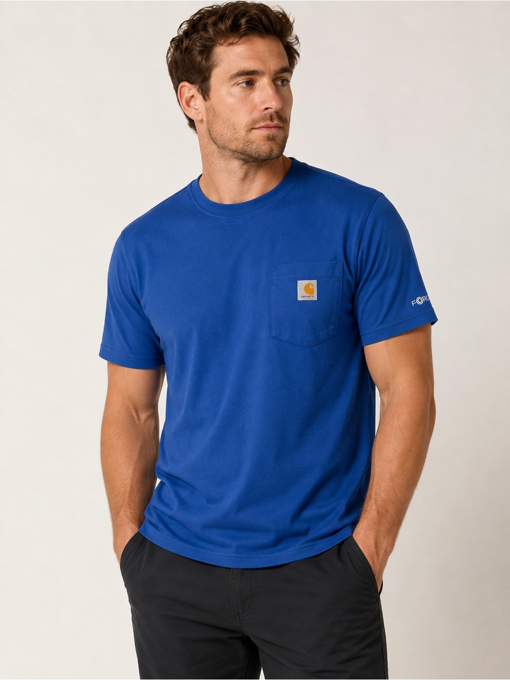 Carhartt Force Men’s Blue Relaxed Fit Pocket T-Shirt Size Large